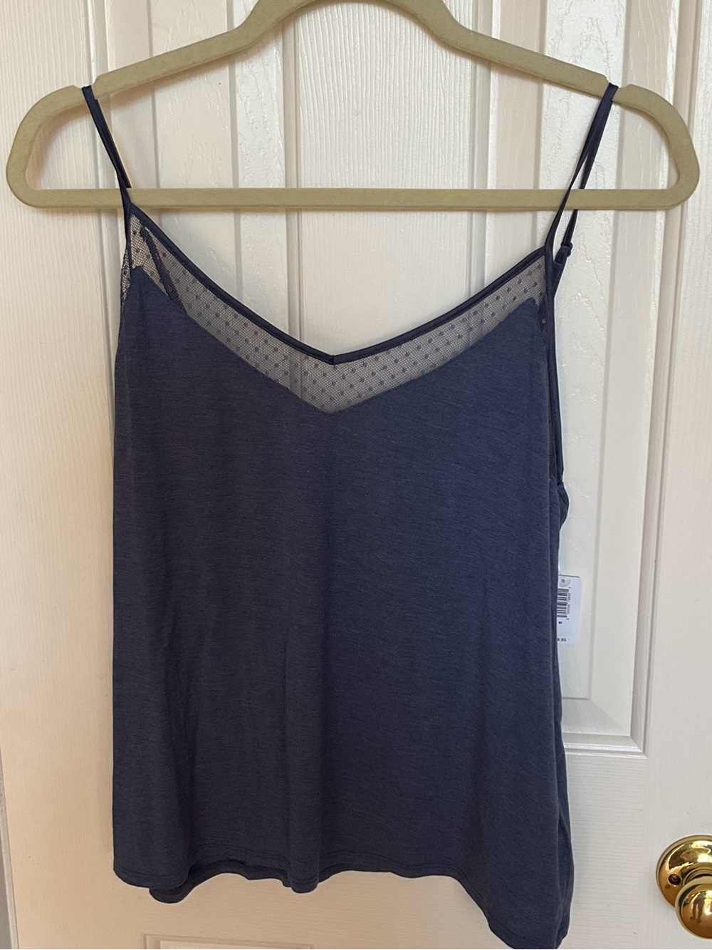 Love By Gap Blue Lace Trim Camisole Top Adjustable Straps Women Medium